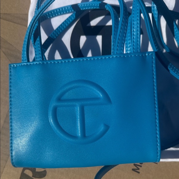 👜 Telfar Mini Shopping Bag – Turquoise Blue Vegan Leather - Picture 6 of 6
